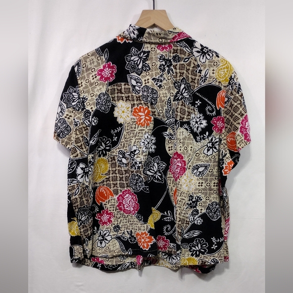 IB Difusion Floral Button Shirt Womens 2X Multicolor Artsy Retro Boho 90s Beach - Picture 5 of 8